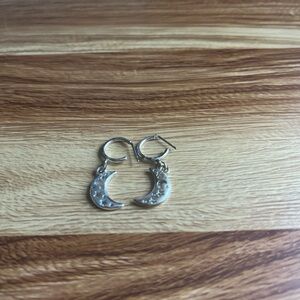 Silver Crescent Moon Earrings